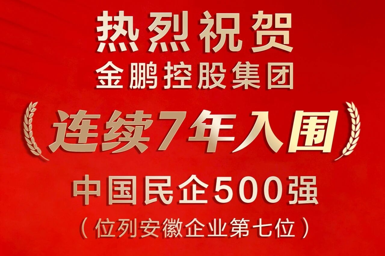 金鹏连续七年入选中国民企500强